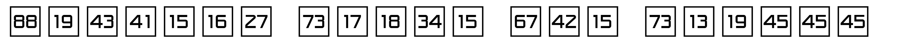 Numbers Style One Square Positive